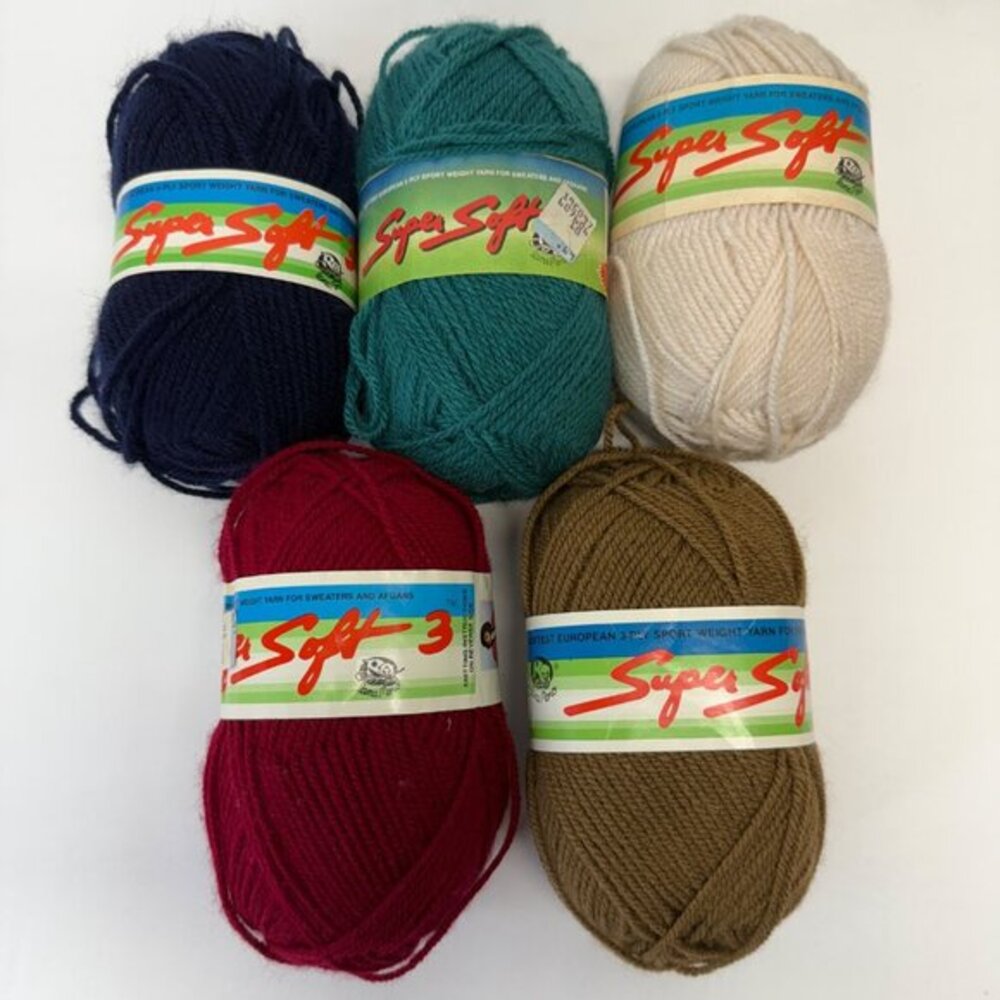 Lana Moro Super Soft 3 Yarn‎ Lot Acrylic Vintage 5 Skeins